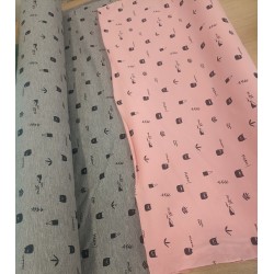 Jersey - Chat. Multi, gris, rose