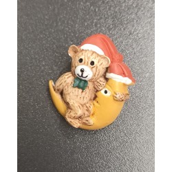 Bouton de Noel - Divers- ourson sur lune. renne. sapin. bonhomme
