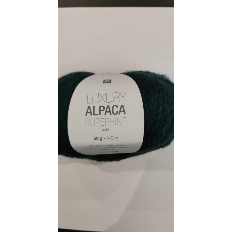 Luxury Alpaca Superfine Aran - blanc rouge bleu/gris saumon