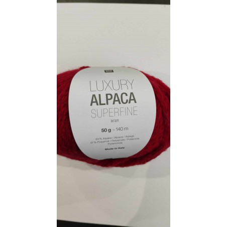 Luxury Alpaca Superfine Aran - blanc rouge bleu/gris saumon