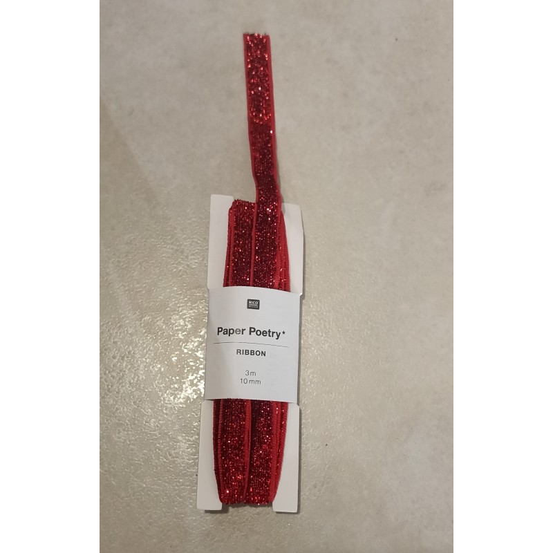 400742 - Ruban a paillettes rouge