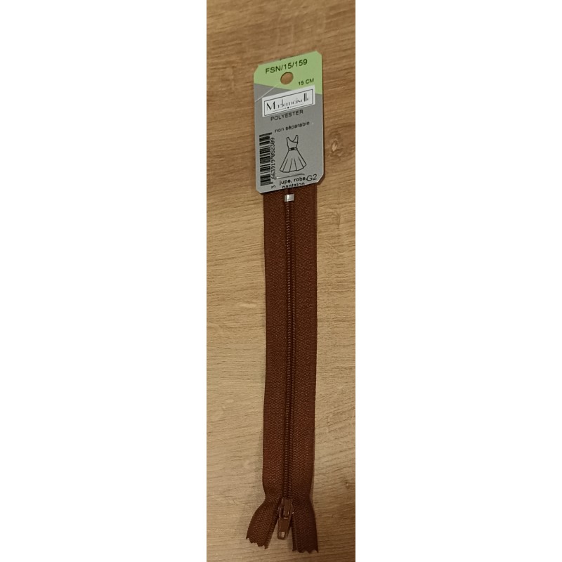 Fermeture non séparable - marron 159. kaki 151