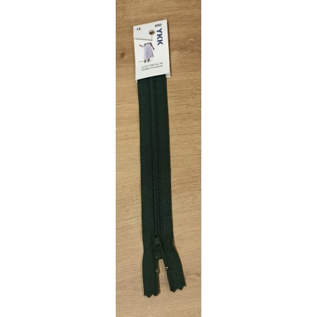 Fermeture non séparable . marron 568. vert 890. kaki 150