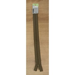 Fermeture non séparable . marron 568. vert 890. kaki 150