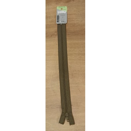 Fermeture non séparable . marron 568. vert 890. kaki 150