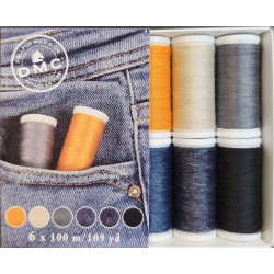 3023B - Boîte de 6 Bobines de fils pour jeans